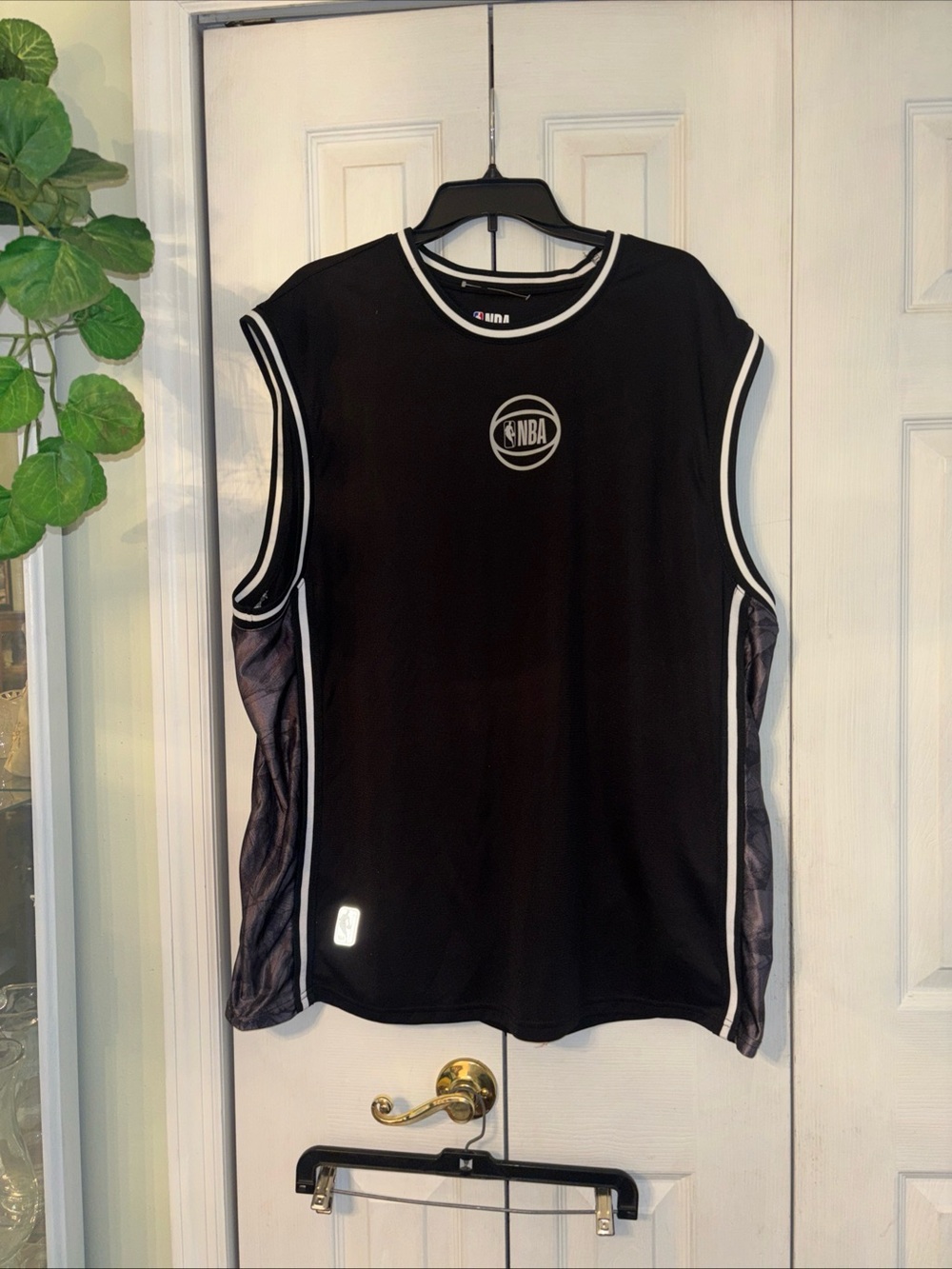 NBA Black with White Trim Sleeveless Basketball Jersey